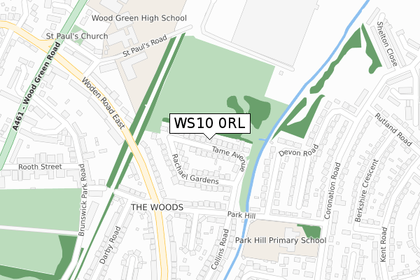 WS10 0RL map - large scale - OS Open Zoomstack (Ordnance Survey)