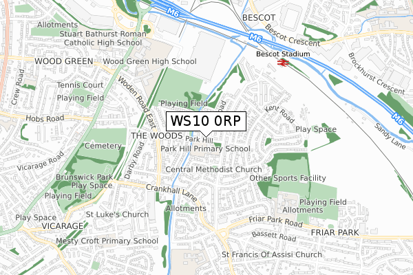 WS10 0RP map - small scale - OS Open Zoomstack (Ordnance Survey)