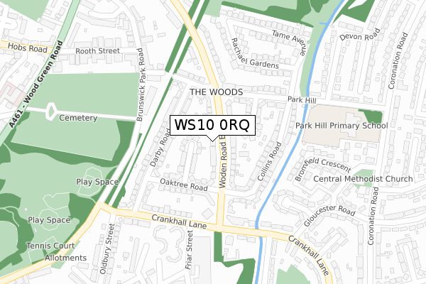 WS10 0RQ map - large scale - OS Open Zoomstack (Ordnance Survey)