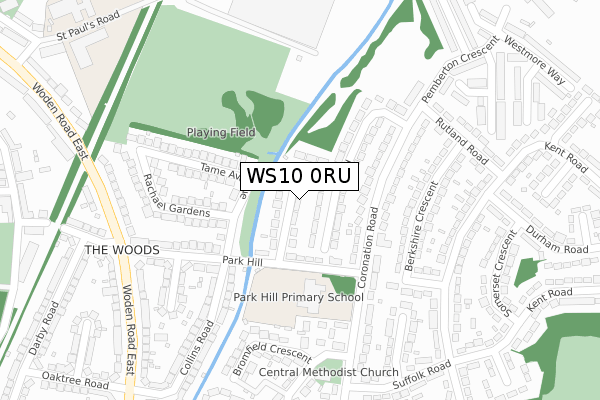 WS10 0RU map - large scale - OS Open Zoomstack (Ordnance Survey)