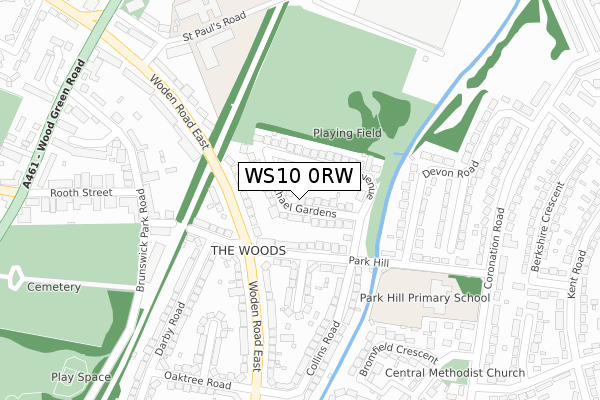 WS10 0RW map - large scale - OS Open Zoomstack (Ordnance Survey)