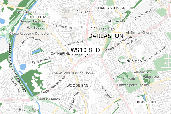 WS10 8TD map - small scale - OS Open Zoomstack (Ordnance Survey)