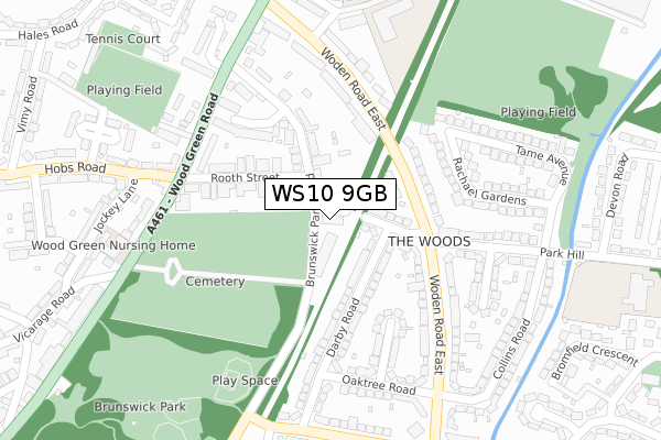 WS10 9GB map - large scale - OS Open Zoomstack (Ordnance Survey)