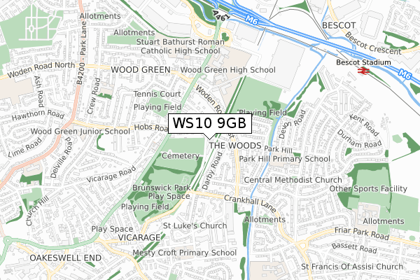 WS10 9GB map - small scale - OS Open Zoomstack (Ordnance Survey)