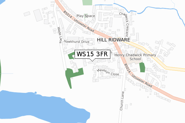 WS15 3FR map - large scale - OS Open Zoomstack (Ordnance Survey)