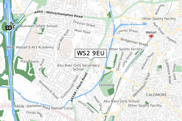 WS2 9EU map - small scale - OS Open Zoomstack (Ordnance Survey)