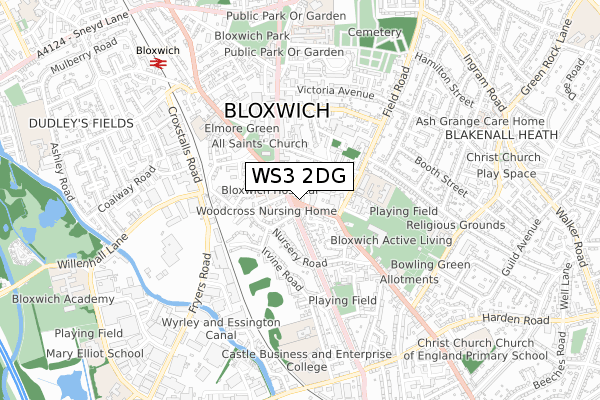 WS3 2DG map - small scale - OS Open Zoomstack (Ordnance Survey)