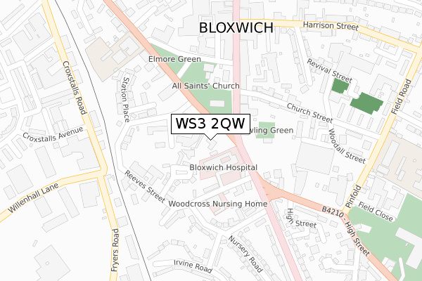 WS3 2QW map - large scale - OS Open Zoomstack (Ordnance Survey)