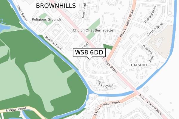 WS8 6DD map - large scale - OS Open Zoomstack (Ordnance Survey)