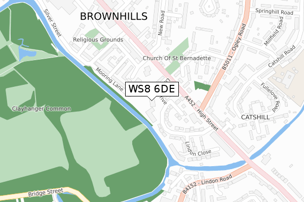 WS8 6DE map - large scale - OS Open Zoomstack (Ordnance Survey)