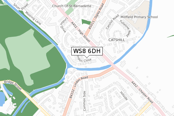 WS8 6DH map - large scale - OS Open Zoomstack (Ordnance Survey)