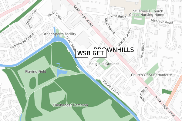 WS8 6ET map - large scale - OS Open Zoomstack (Ordnance Survey)