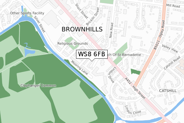 WS8 6FB map - large scale - OS Open Zoomstack (Ordnance Survey)