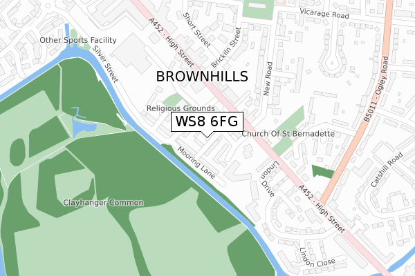 WS8 6FG map - large scale - OS Open Zoomstack (Ordnance Survey)