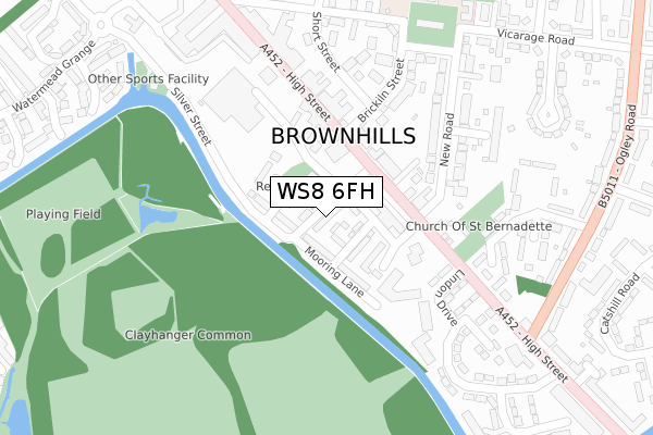 WS8 6FH map - large scale - OS Open Zoomstack (Ordnance Survey)