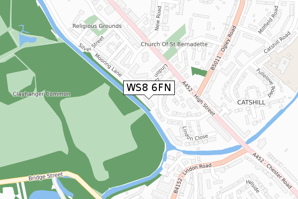 WS8 6FN map - large scale - OS Open Zoomstack (Ordnance Survey)