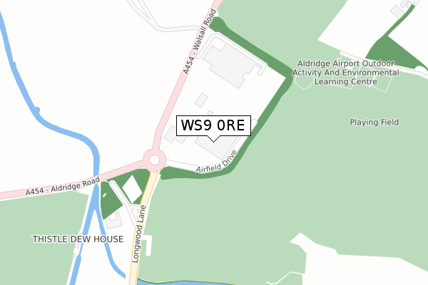 WS9 0RE map - large scale - OS Open Zoomstack (Ordnance Survey)