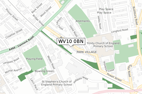 WV10 0BN map - large scale - OS Open Zoomstack (Ordnance Survey)