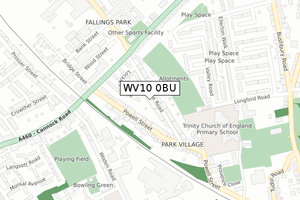 WV10 0BU map - large scale - OS Open Zoomstack (Ordnance Survey)