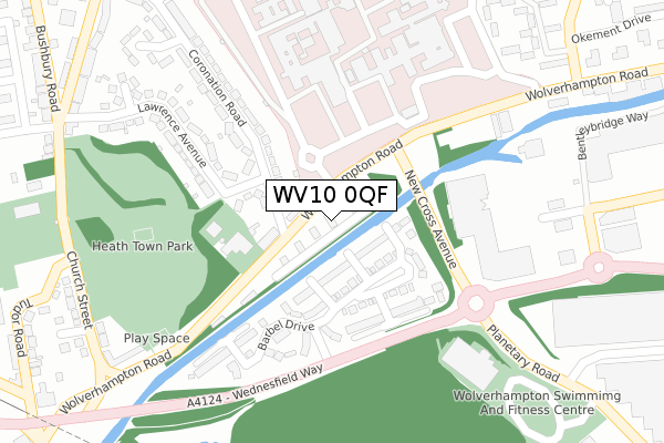 WV10 0QF map - large scale - OS Open Zoomstack (Ordnance Survey)