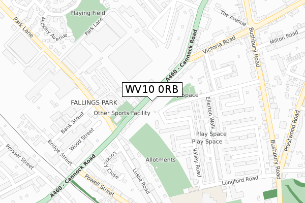 WV10 0RB map - large scale - OS Open Zoomstack (Ordnance Survey)