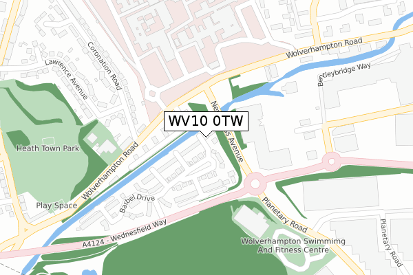 WV10 0TW map - large scale - OS Open Zoomstack (Ordnance Survey)