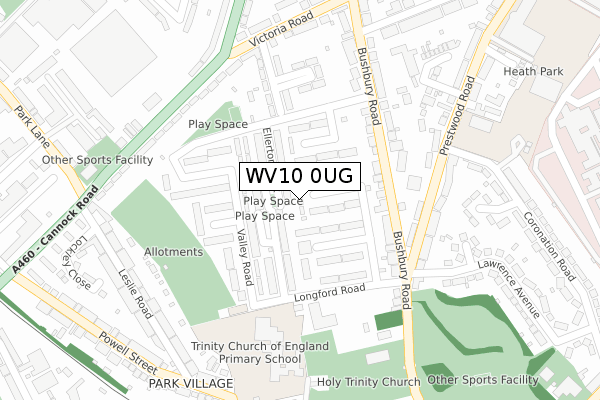 WV10 0UG map - large scale - OS Open Zoomstack (Ordnance Survey)