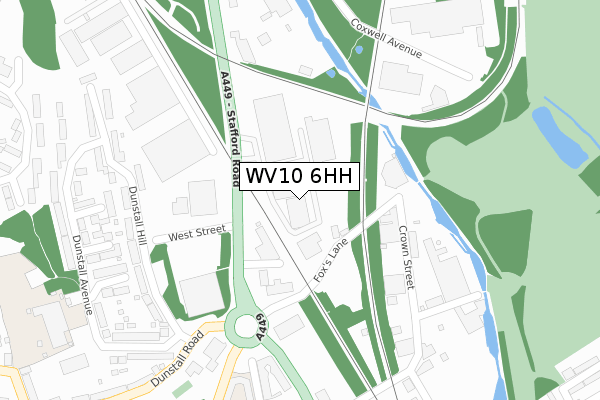 WV10 6HH map - large scale - OS Open Zoomstack (Ordnance Survey)