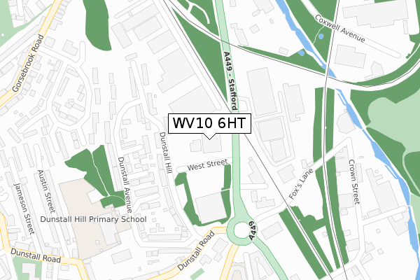 WV10 6HT map - large scale - OS Open Zoomstack (Ordnance Survey)