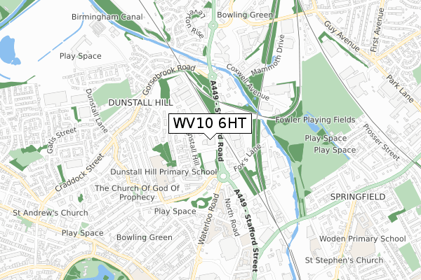 WV10 6HT map - small scale - OS Open Zoomstack (Ordnance Survey)