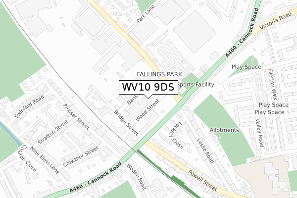 WV10 9DS map - large scale - OS Open Zoomstack (Ordnance Survey)