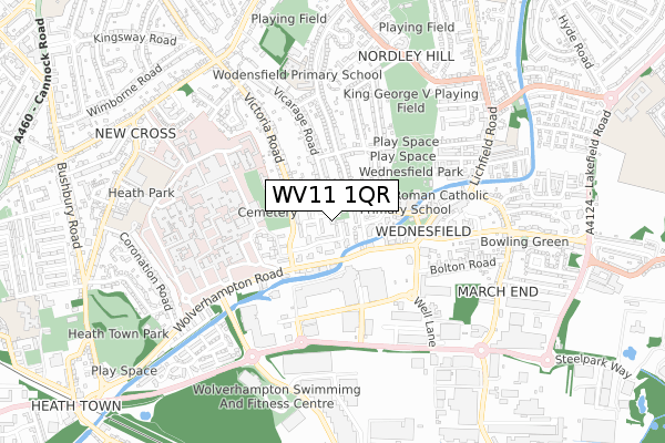 WV11 1QR map - small scale - OS Open Zoomstack (Ordnance Survey)