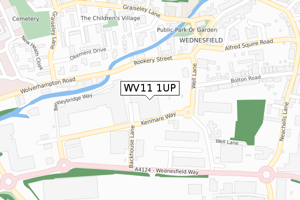 WV11 1UP map - large scale - OS Open Zoomstack (Ordnance Survey)