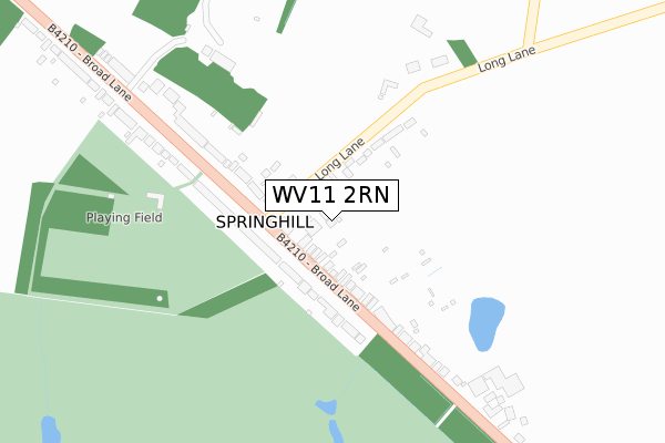 WV11 2RN map - large scale - OS Open Zoomstack (Ordnance Survey)