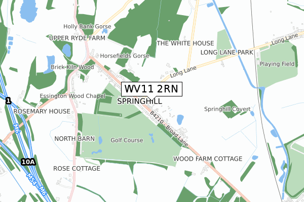 WV11 2RN map - small scale - OS Open Zoomstack (Ordnance Survey)