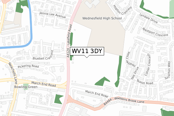 WV11 3DY map - large scale - OS Open Zoomstack (Ordnance Survey)