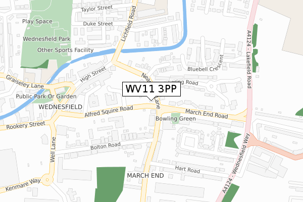 WV11 3PP map - large scale - OS Open Zoomstack (Ordnance Survey)