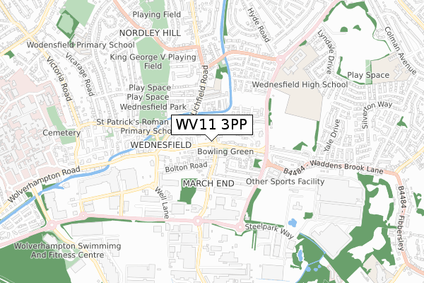 WV11 3PP map - small scale - OS Open Zoomstack (Ordnance Survey)