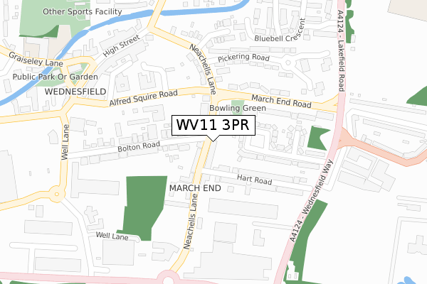 WV11 3PR map - large scale - OS Open Zoomstack (Ordnance Survey)