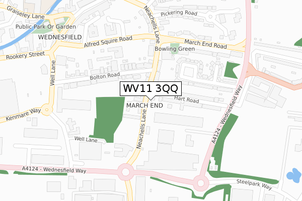 WV11 3QQ map - large scale - OS Open Zoomstack (Ordnance Survey)