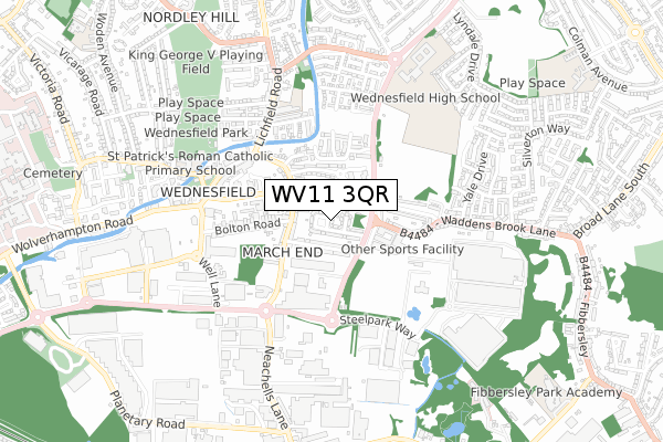 WV11 3QR map - small scale - OS Open Zoomstack (Ordnance Survey)