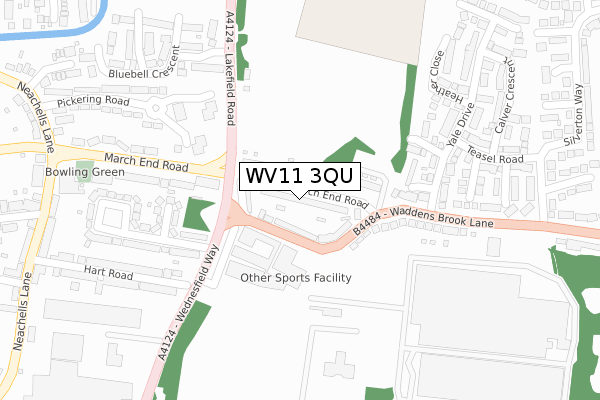 WV11 3QU map - large scale - OS Open Zoomstack (Ordnance Survey)