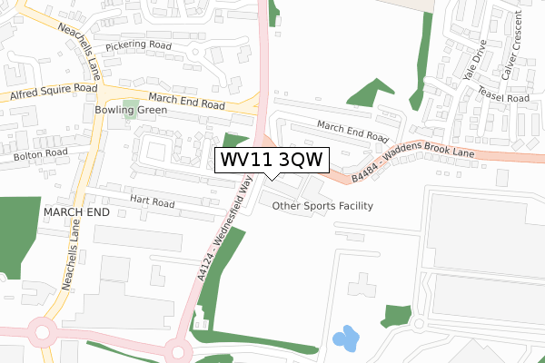 WV11 3QW map - large scale - OS Open Zoomstack (Ordnance Survey)