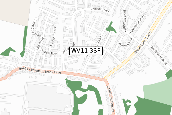 WV11 3SP map - large scale - OS Open Zoomstack (Ordnance Survey)