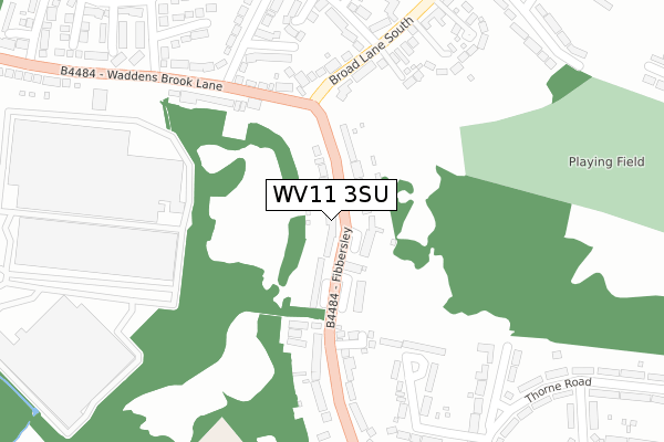 WV11 3SU map - large scale - OS Open Zoomstack (Ordnance Survey)