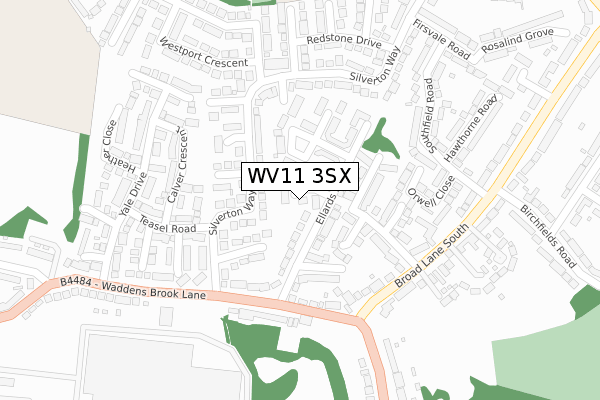 WV11 3SX map - large scale - OS Open Zoomstack (Ordnance Survey)