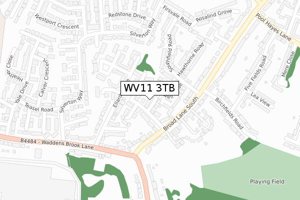 WV11 3TB map - large scale - OS Open Zoomstack (Ordnance Survey)