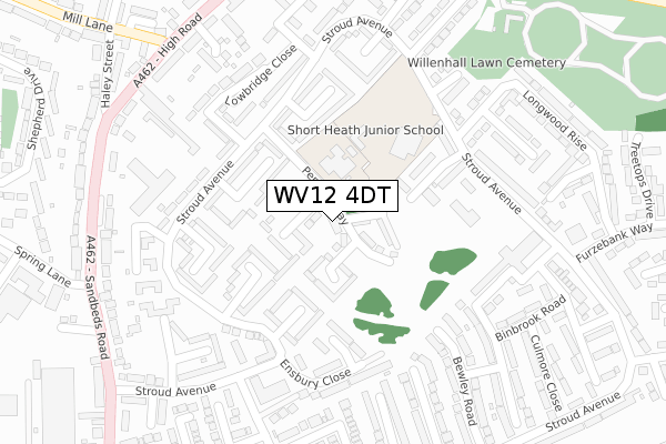 WV12 4DT map - large scale - OS Open Zoomstack (Ordnance Survey)