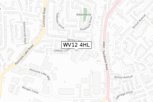 WV12 4HL map - large scale - OS Open Zoomstack (Ordnance Survey)