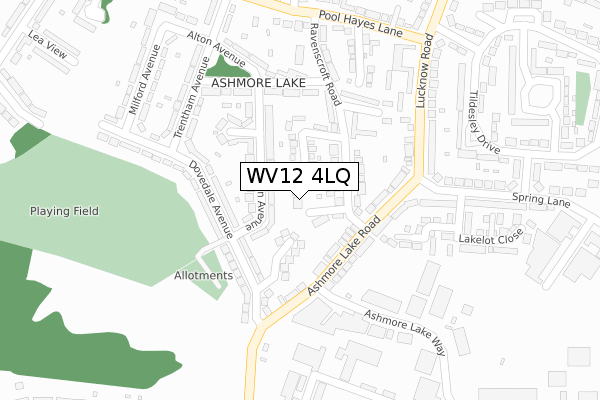 WV12 4LQ map - large scale - OS Open Zoomstack (Ordnance Survey)